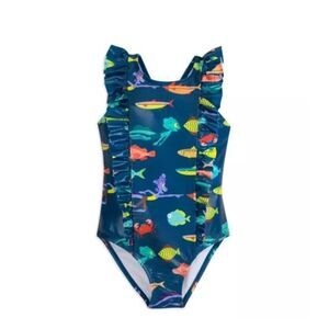 Disney Store Pixar Luca Ruffle Swimsuit Girls Alberto Sea Monster Fish 9-10‎ New